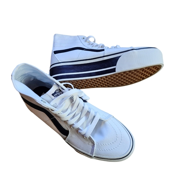 Vans Sk8-Hi Tapered Stackform Navy Stripe Sneakers NEW - Picture 3 of 7